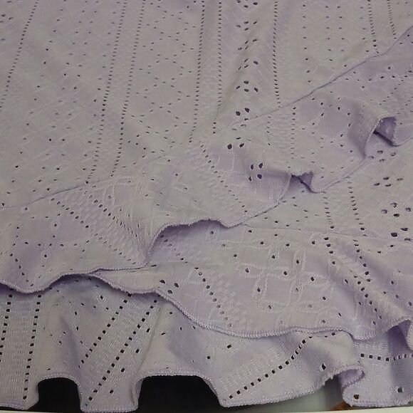 Elegant Lavender Eyelet Embroidered Ruffle Hem Cami Top XL NWT - Picture 5 of 9